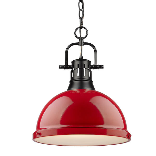 Duncan Black and Red 16-Inch One-Light Pendant, image 1